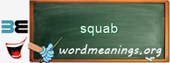 WordMeaning blackboard for squab